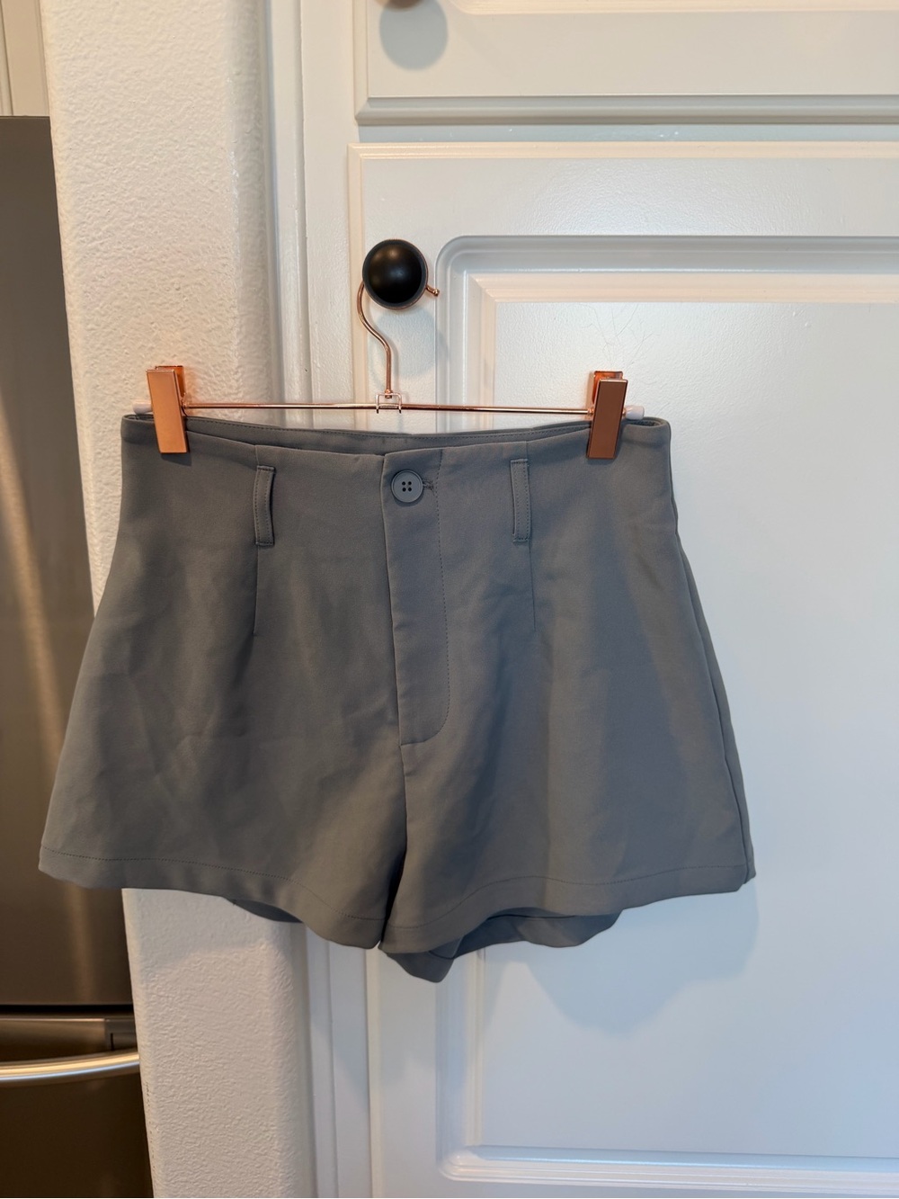 High-Rise Gray Women's Tailored Shorts